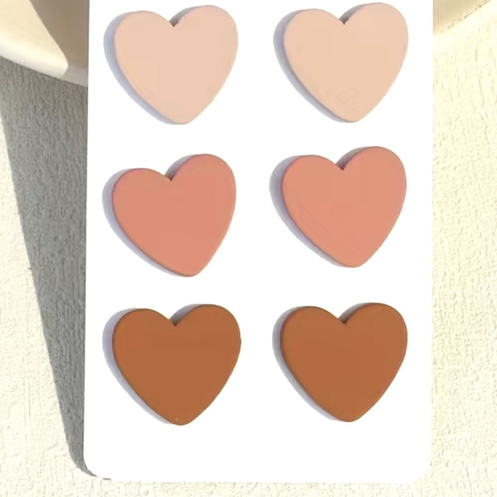 Heart stud earrings pack of 3
